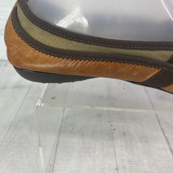Sesto Meucci Brown Leather Gold Tone Metallic Mesh Mary Jane Ballet Flats Sz 8 N - Picture 13 of 16